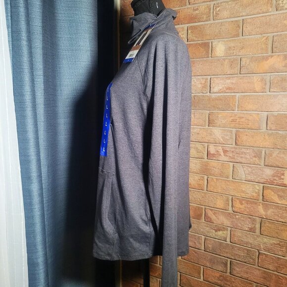 NWT Eddie Bauer Women's Active Long Sleeve Funnel Neck Top in Charcoal - Size L - Picture 2 of 11